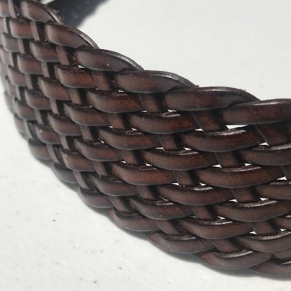 Michael Kors Brown Braided Leather Belt